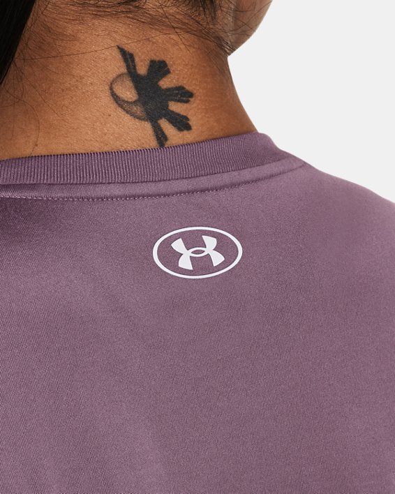Women's UA Tech™ Graphic Short Sleeve in Purple image number 3